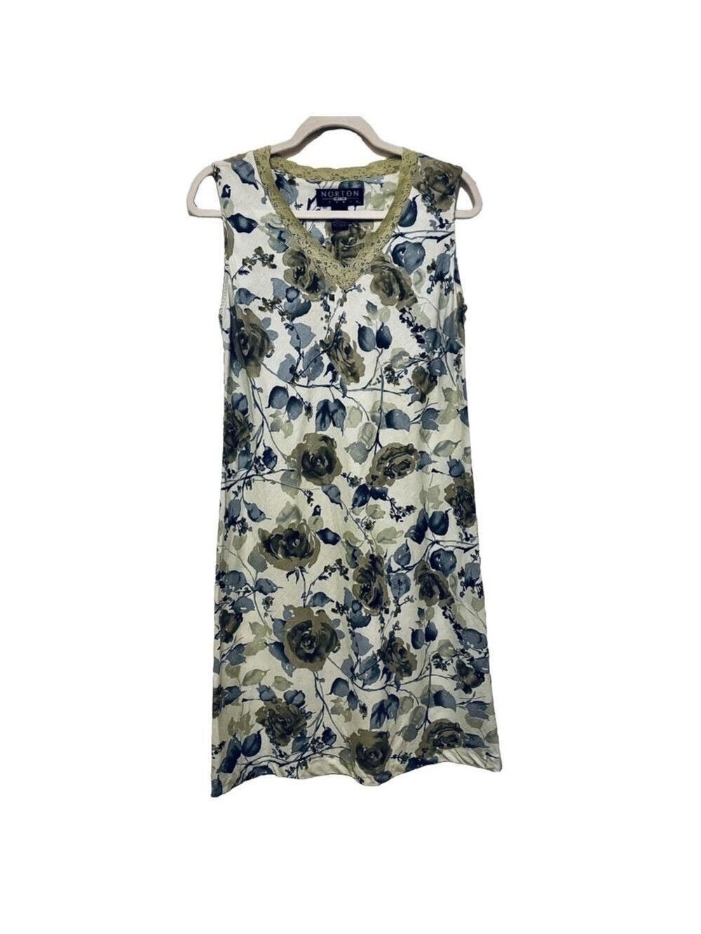 Norton Vintage Green Floral Sleeveless Petites Dress - Picture 2 of 8
